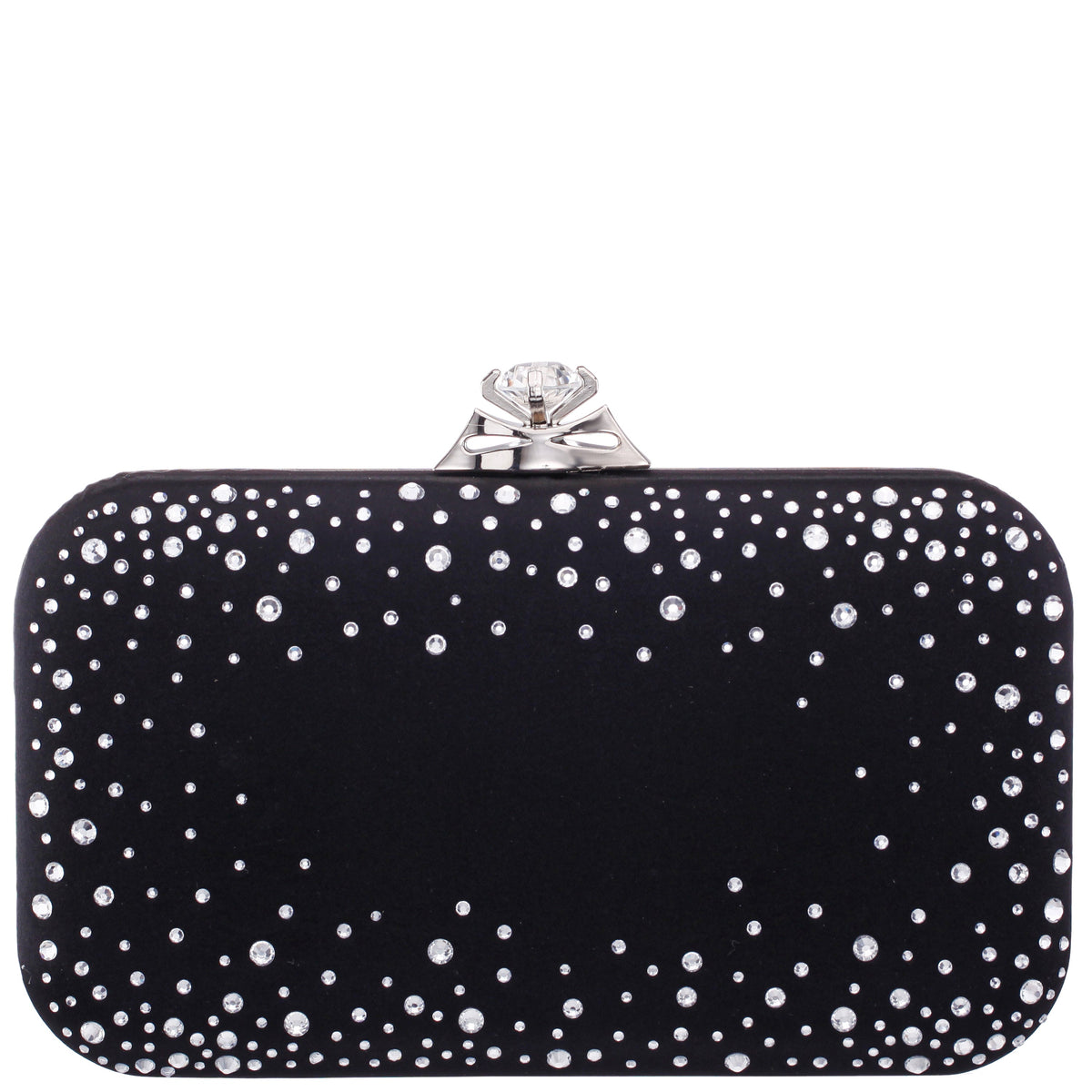 Nina Shoes Lindsay Black Satin / Glass Crystal Minaudiere