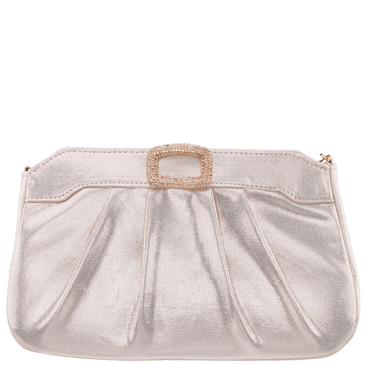 Nina Shoes Amy Platino Reflective Suedette Clutch