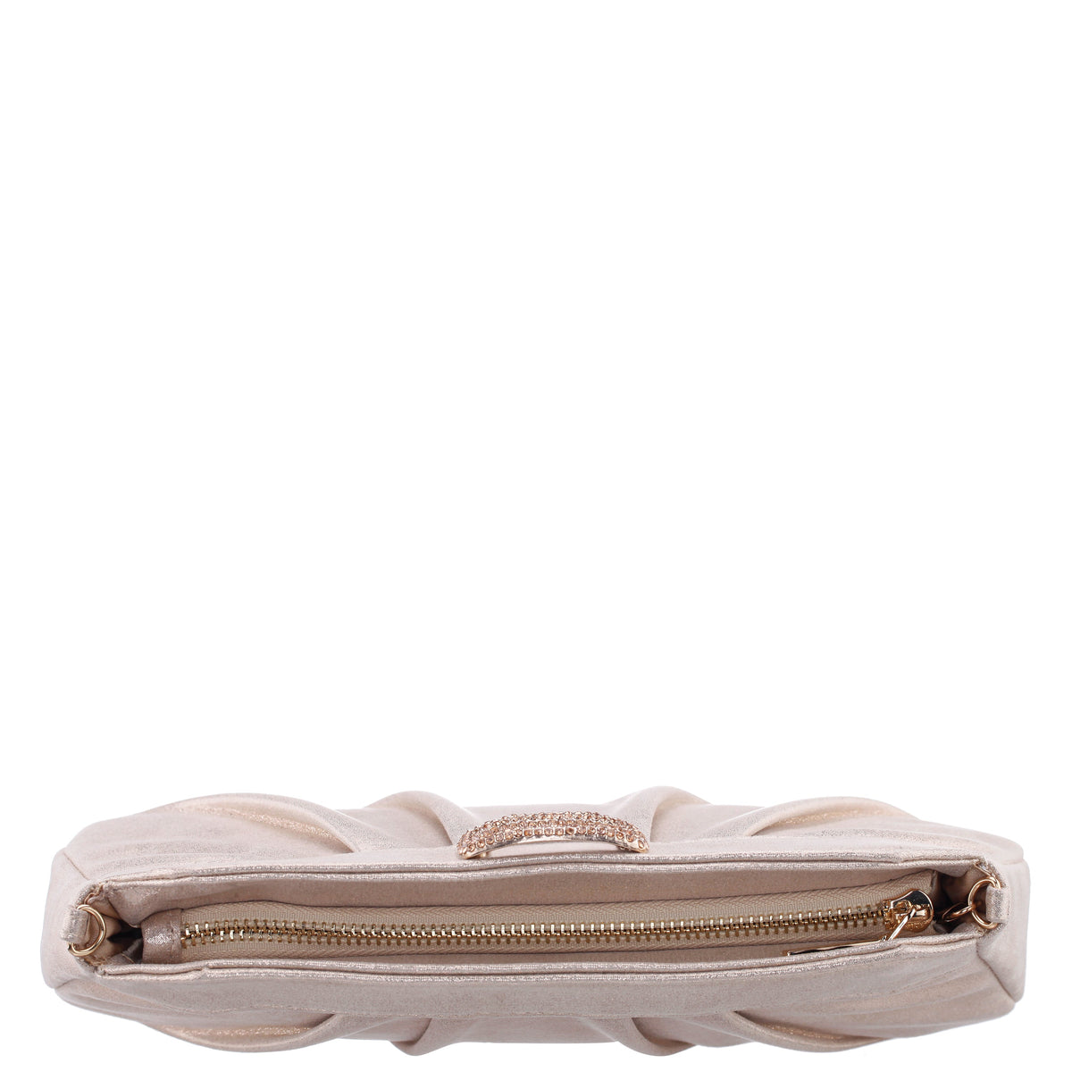 Nina Shoes Amy Platino Reflective Suedette Clutch