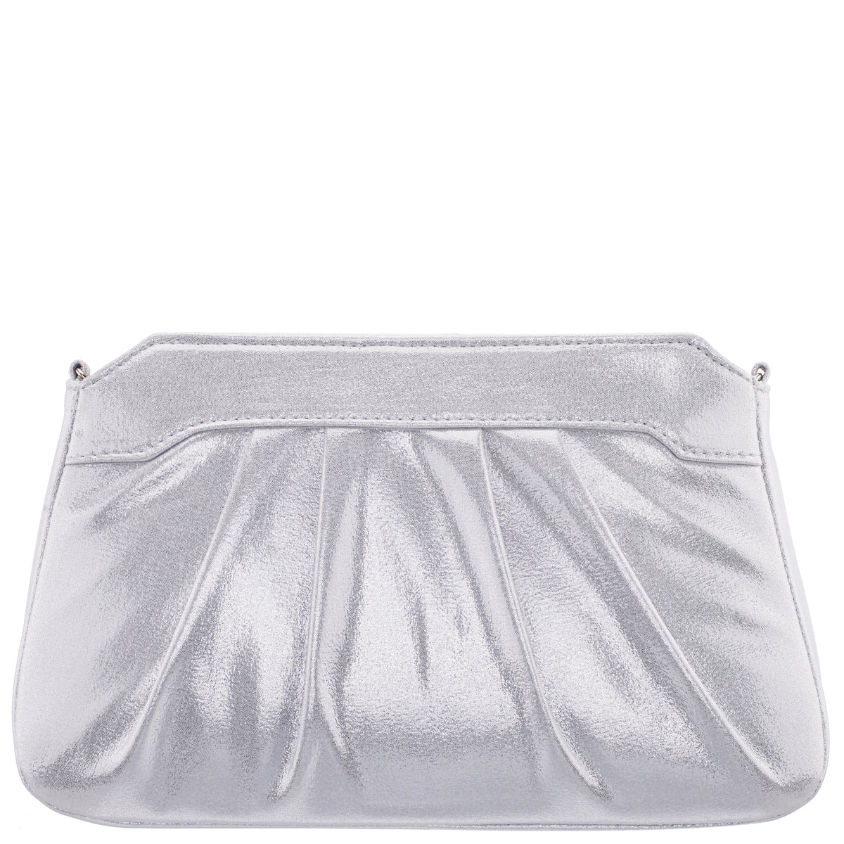 Nina Shoes Amy True Silver Reflective Suedette Clutch