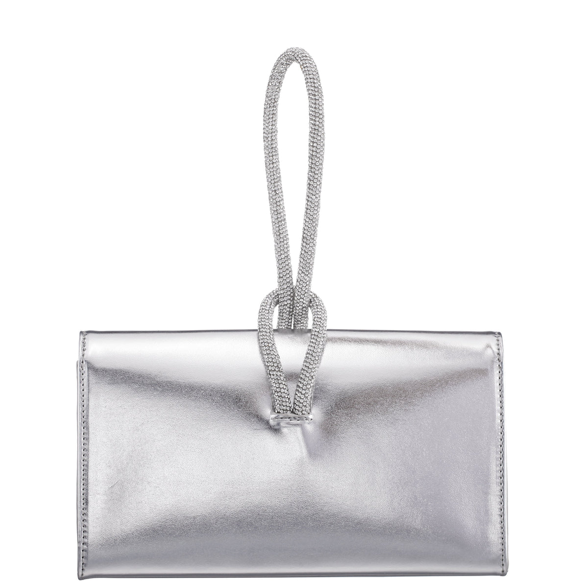 Nina Shoes Kaylee Silver Luna Foil PU / Glass Crystal Handle Bag