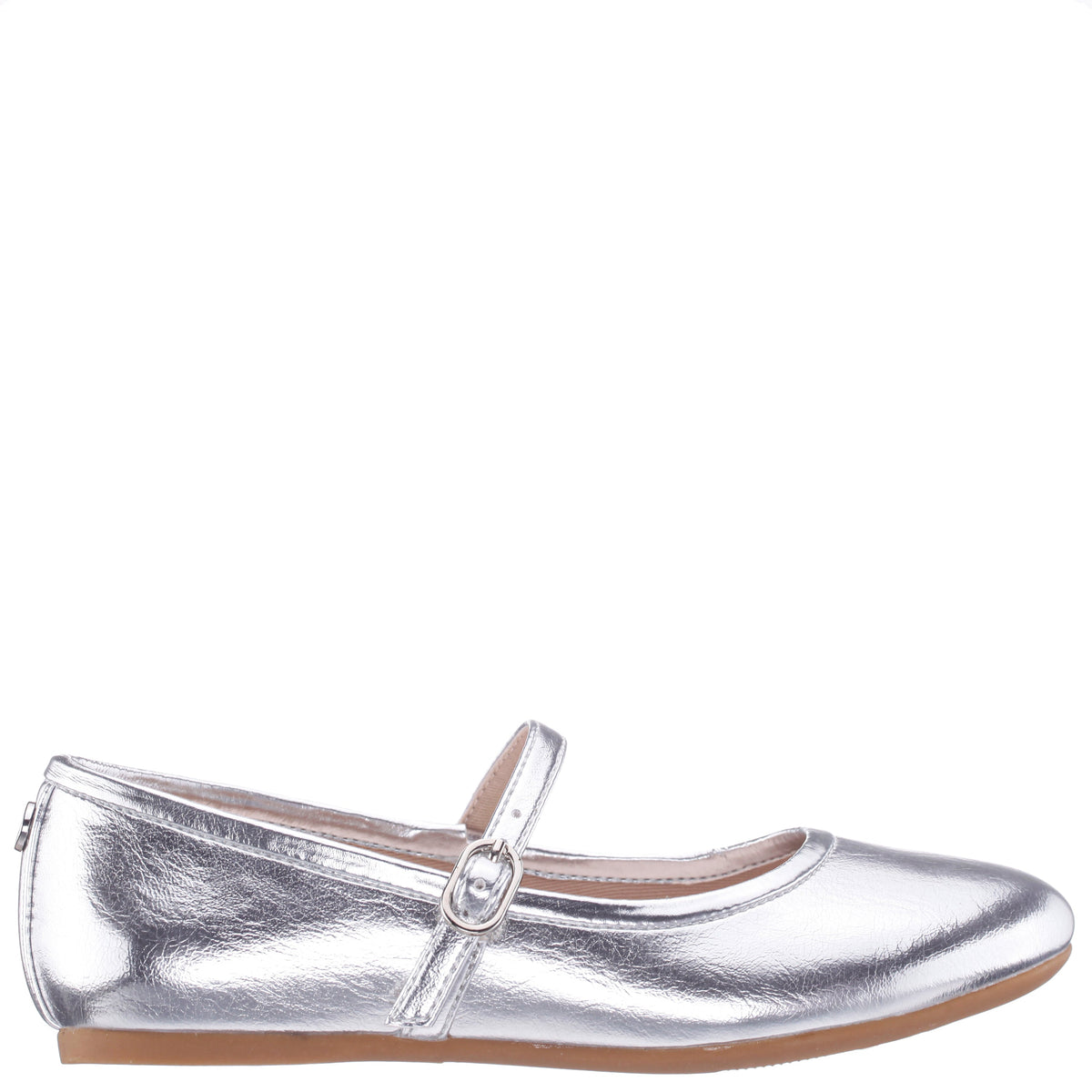 Nina Shoes Girls Nicola Silver Crackle Metallic Ballet Flats