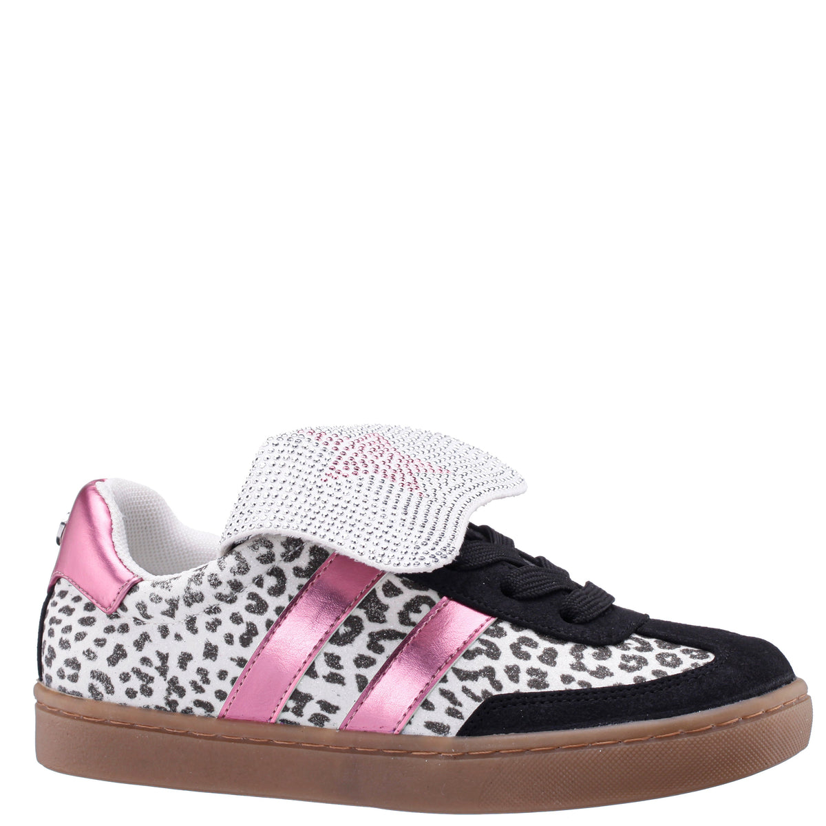 Nina Shoes Girls Cruise Leopard Glitter Low Top Sneakers