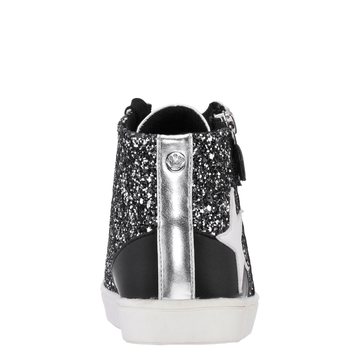 Nina Shoes Girls Yuti Black Glitter High Top Sneakers