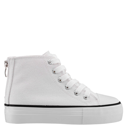 Nina Shoes Girls Tanya White Canvas High Top Sneakers