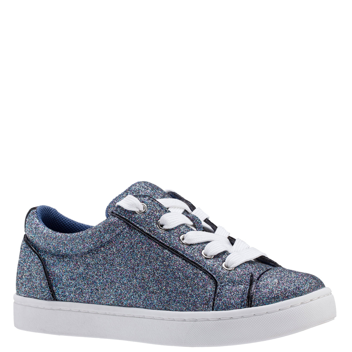 Nina Shoes Girls Portia Blue Glitter Low Top Sneakers