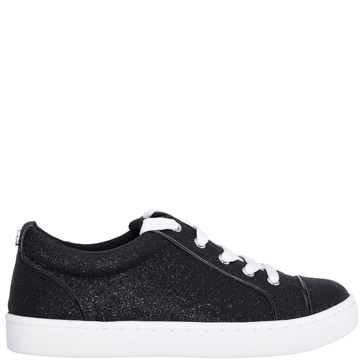 Nina Shoes Girls Portia Black Glitter Low Top Sneakers