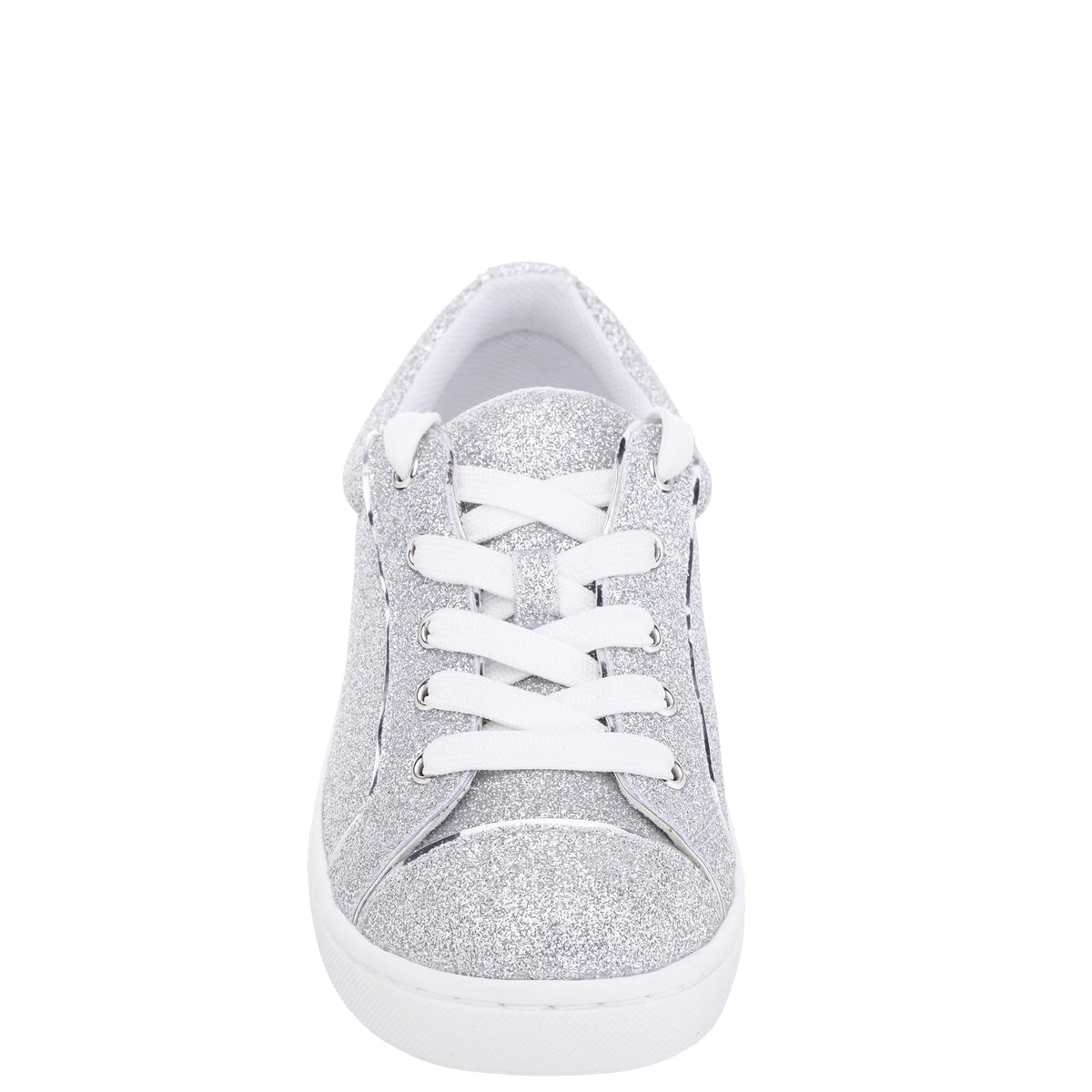 Nina Shoes Girls Portia Silver Glitter Low Top Sneakers