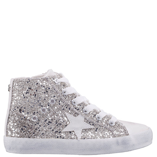 Nina Shoes Girls S410s00508 Silver High Top Sneakers
