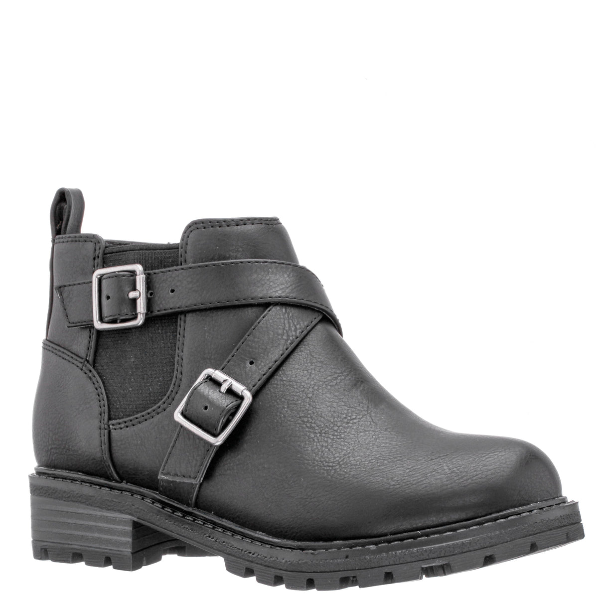 Nina Shoes Girls Kylee Black Side Zip Buckle Boots