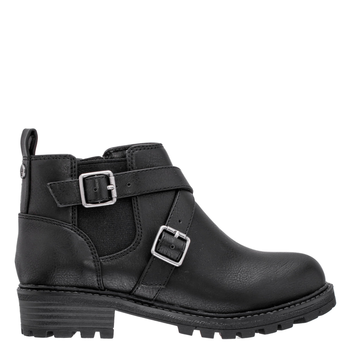 Nina Shoes Girls Kylee Black Side Zip Buckle Boots