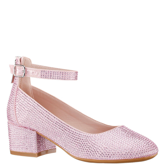 Nina Shoes Girls Lennie2 Pink Rhinestone Dress Shoes