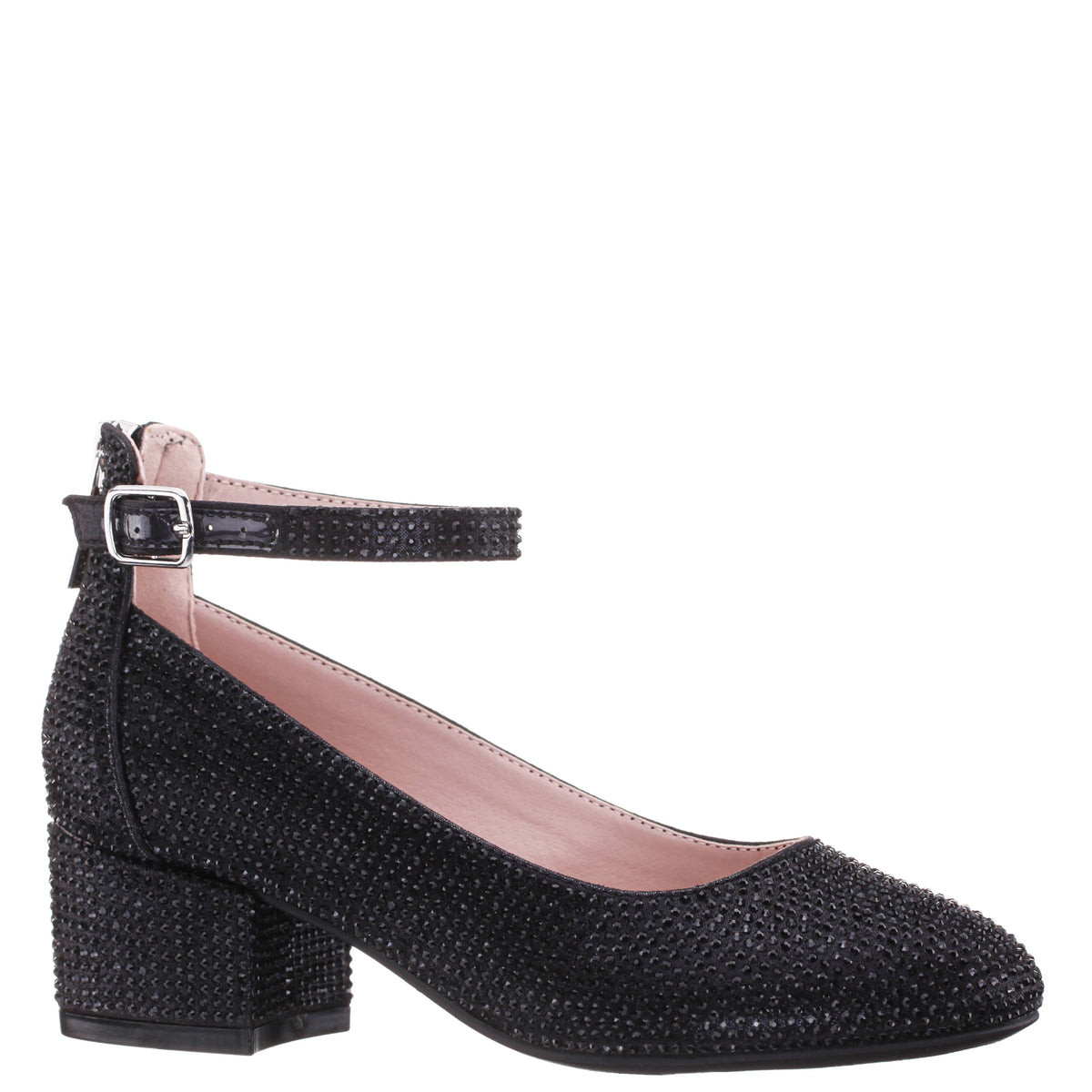 Nina Shoes Girls Lennie2 Black Rhinestone Dress Shoes