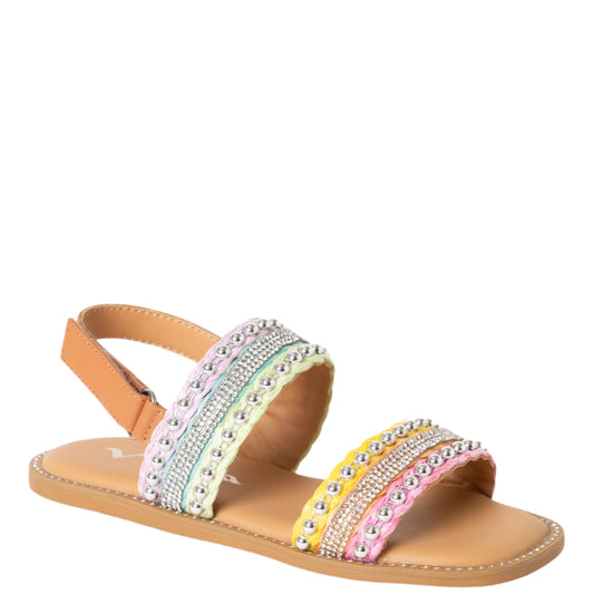 Nina Shoes Girls Suissa Multi Colored Adjustable Strap Sandal