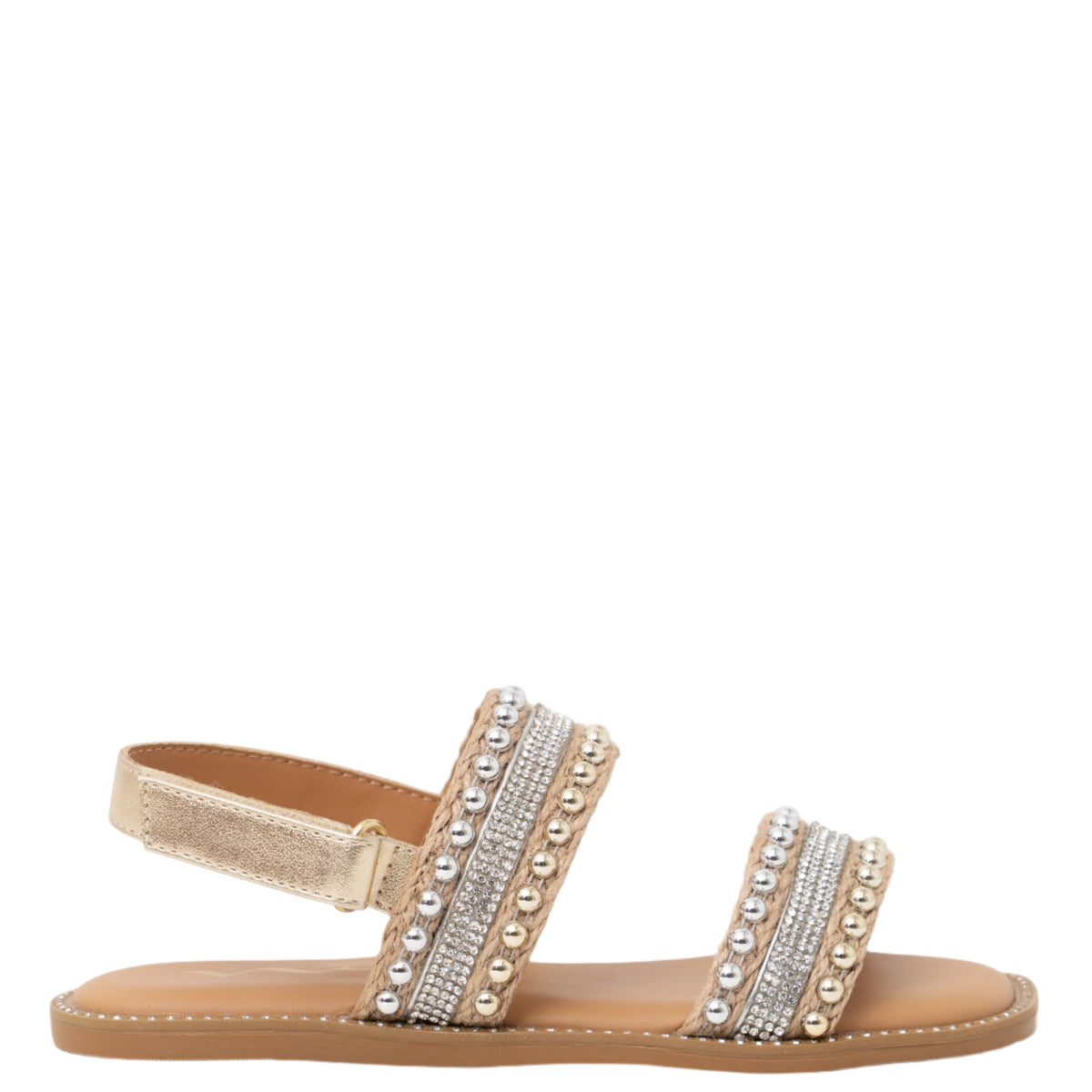 Nina Shoes Girls Suissa Light Gold Adjustable Strap Sandal