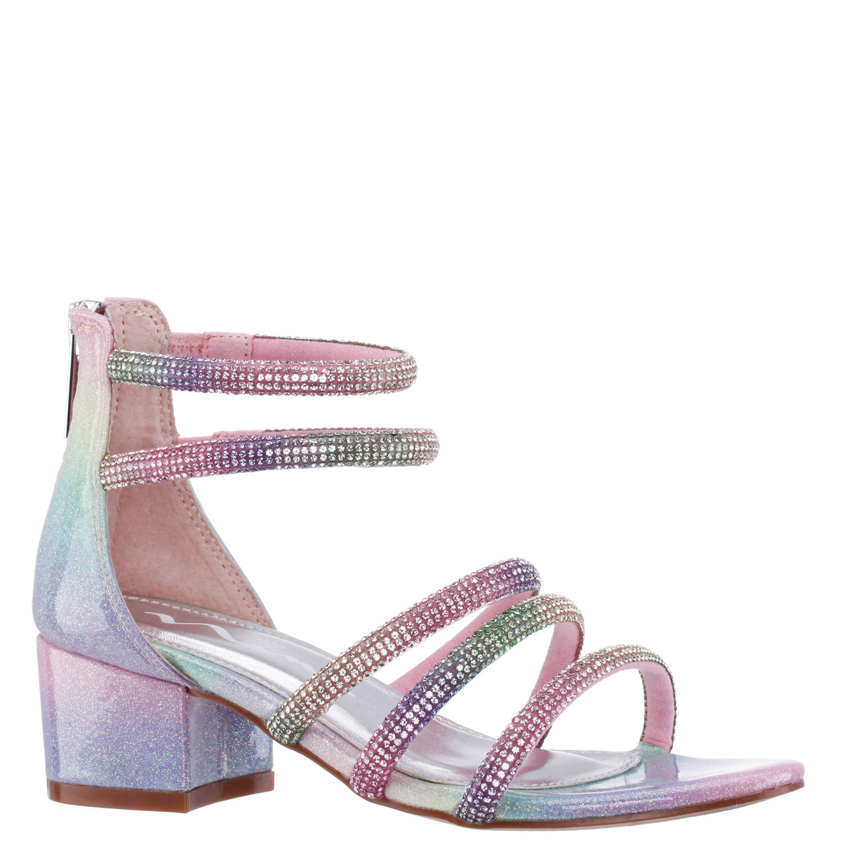 Nina Shoes Girls Sparklar Pastel Metallic Rhinestone Dress Sandals