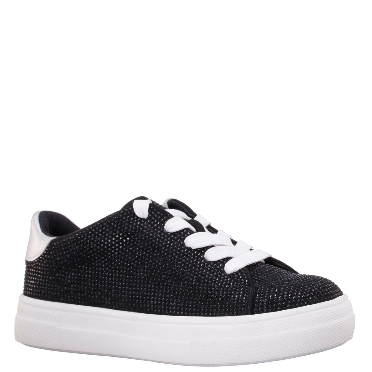 Nina Shoes Girls Gigee Black Rhinestone Low Top Sneaker