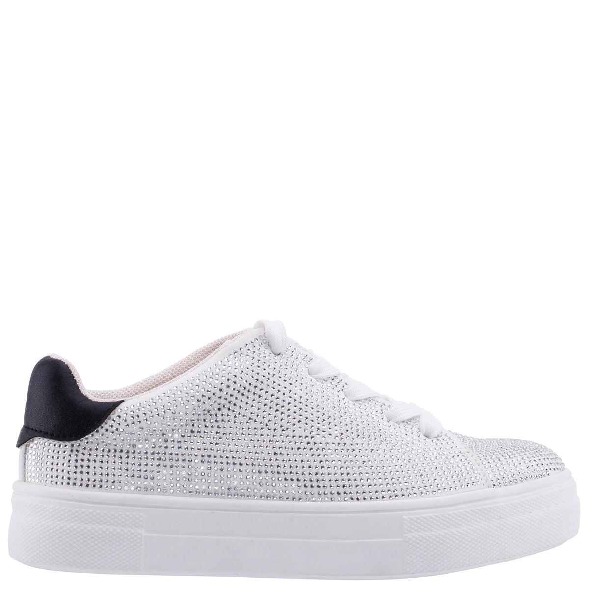 Nina Shoes Girls Gigee White Rhinestone Low Top Sneakers