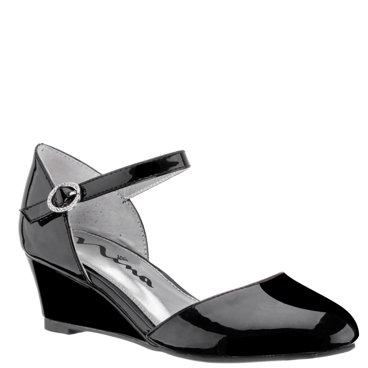 Nina Shoes Girls Lenora Black Wedge Dress Shoes