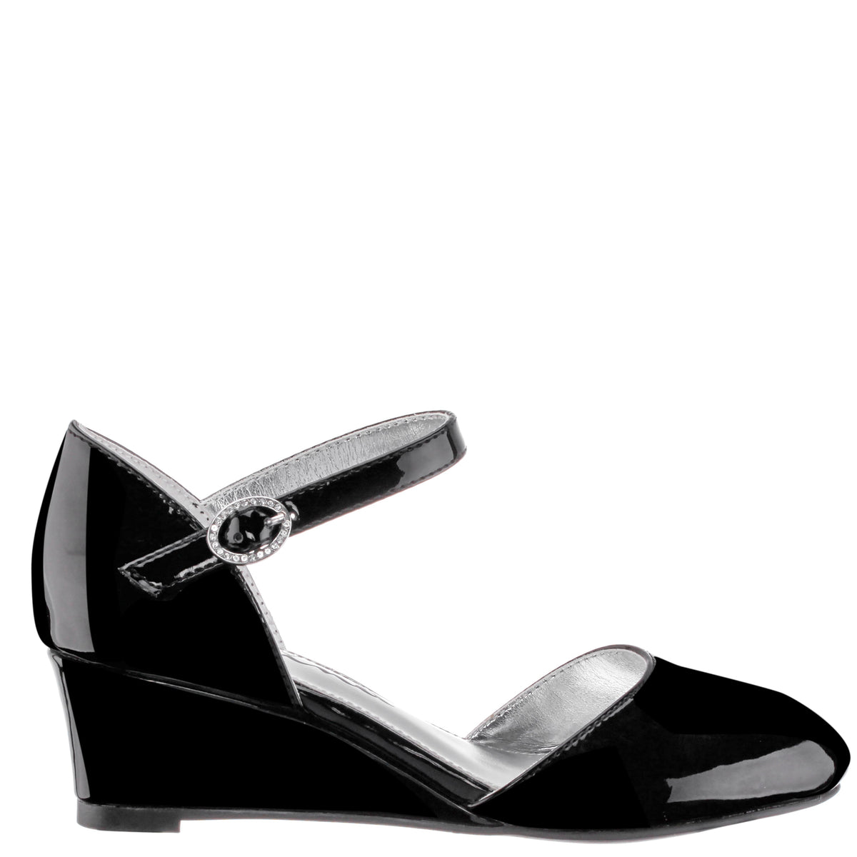Nina Shoes Girls Lenora Black Wedge Dress Shoes