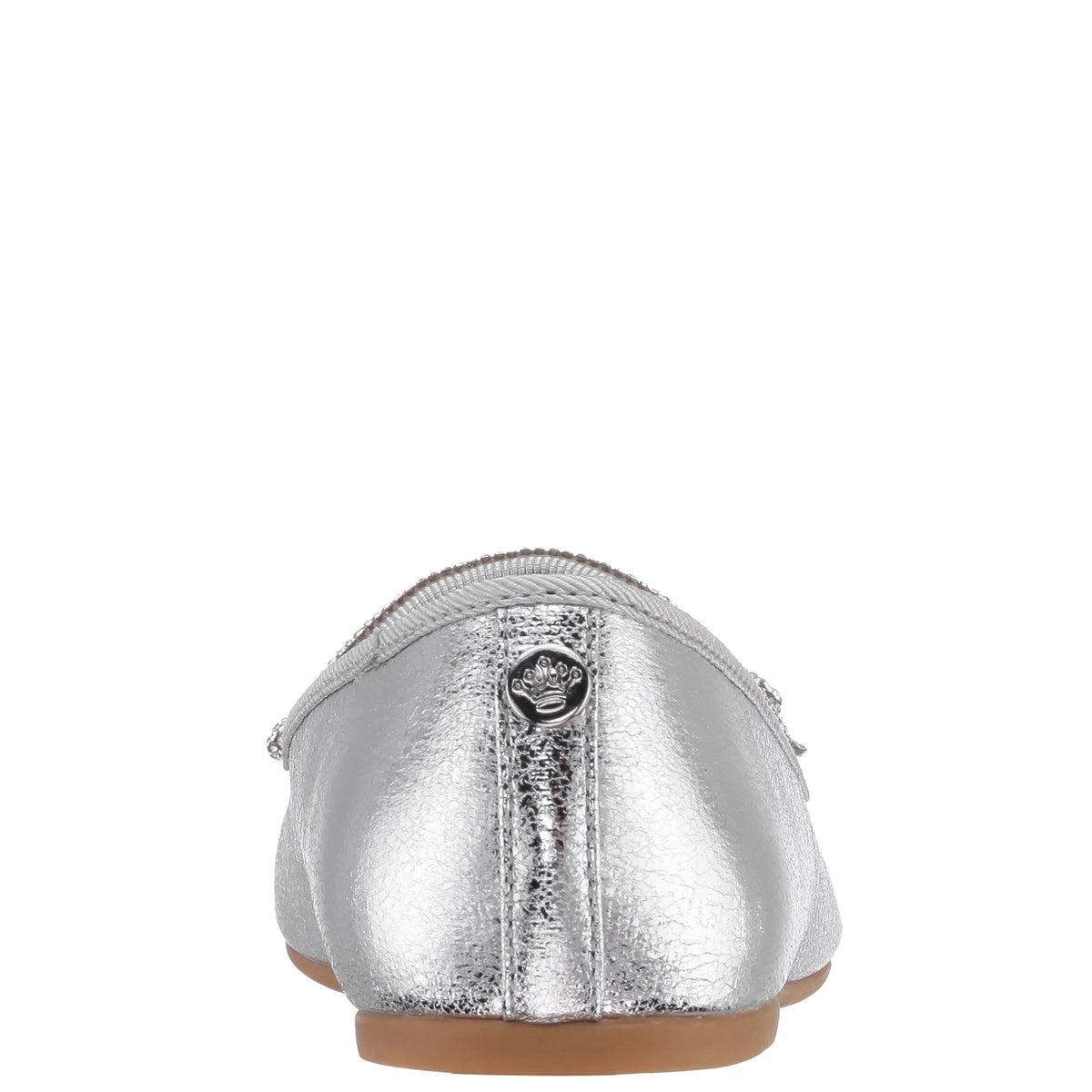 Nina Shoes Girls Kendalla Silver Crackle Metallic Ballet Flats