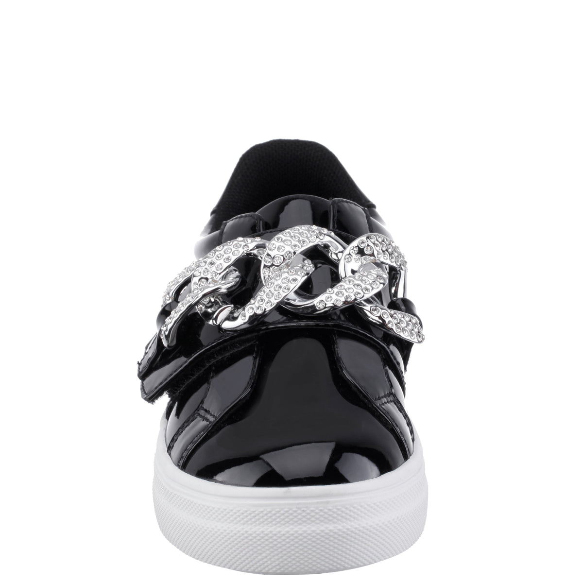 Nina Shoes Girls Emaleigh Black Patent Low Top Slip-on Sneakers
