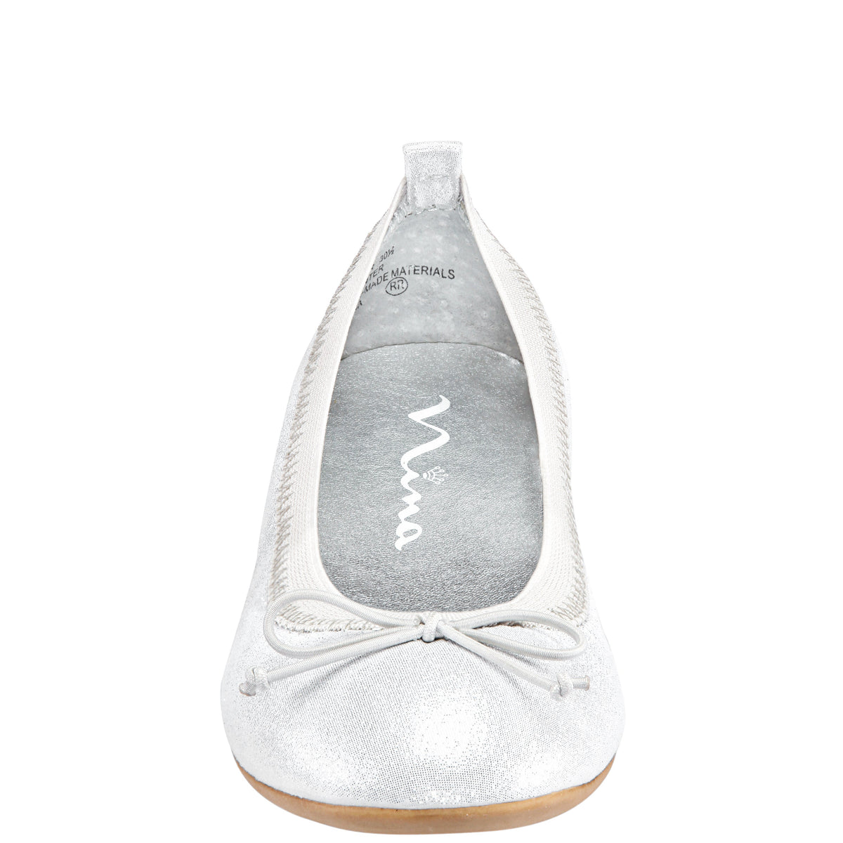Nina Shoes Girls Esther Silver Shimmer Ballet Flats