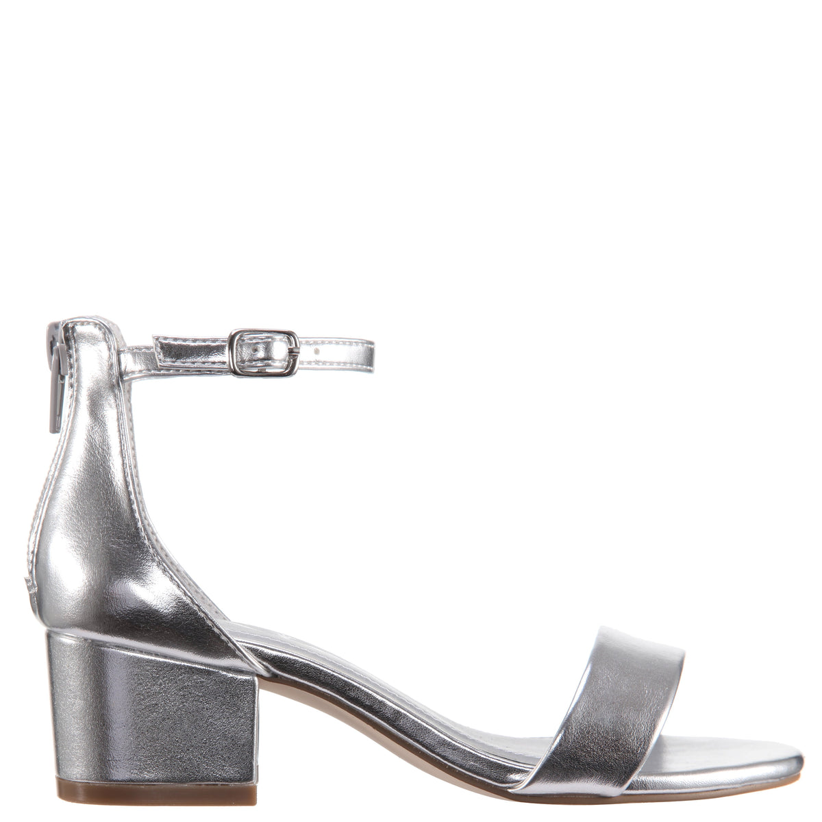 Nina Shoes Girls Hidi Silver Metallic Ankle Strap Dress Sandals