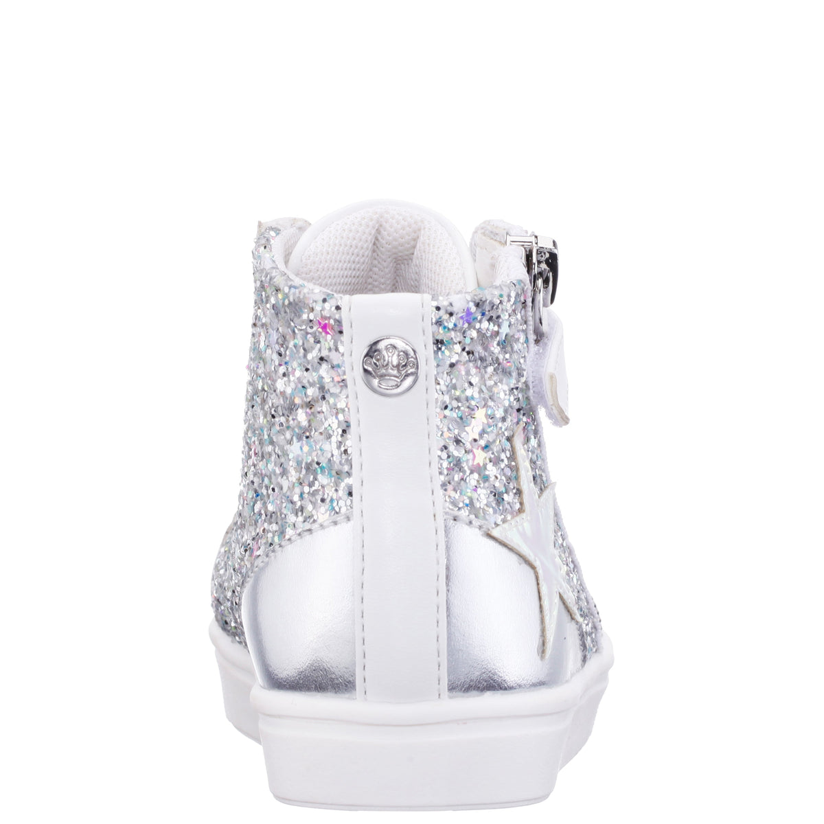 Nina Shoes Girls Yuti White Glitter High Top Sneakers