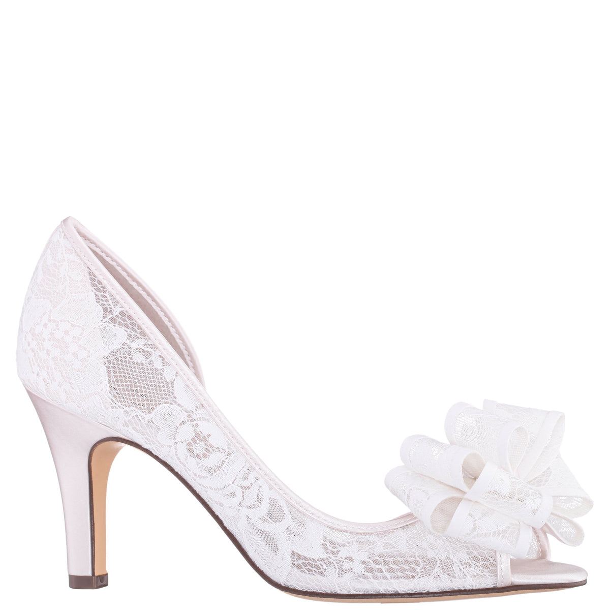 Nina Shoes Floyda White Mid-Heel Pumps