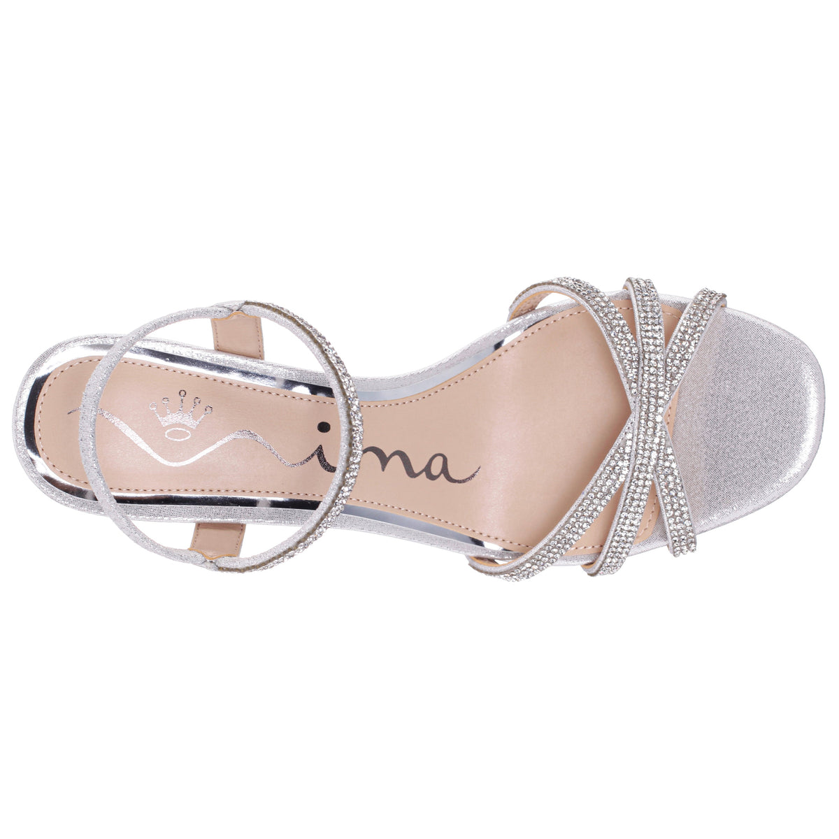 Nina Shoes Benarda Silver Sandal Mid-Heel