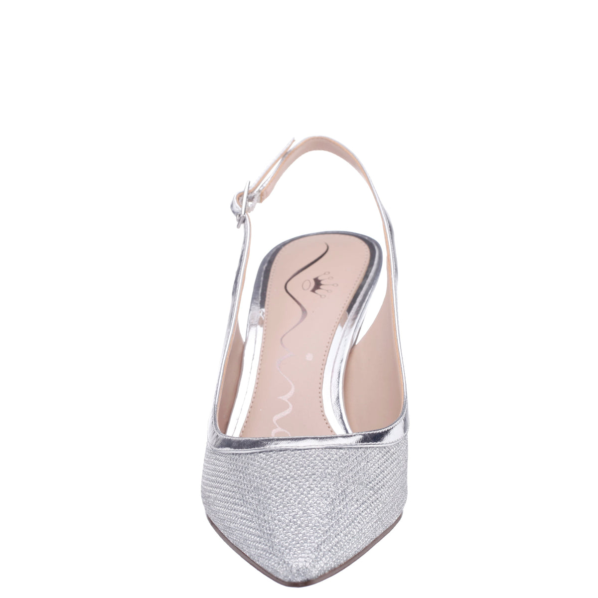Nina Shoes Nazuri Silver Mid-Heel Pumps