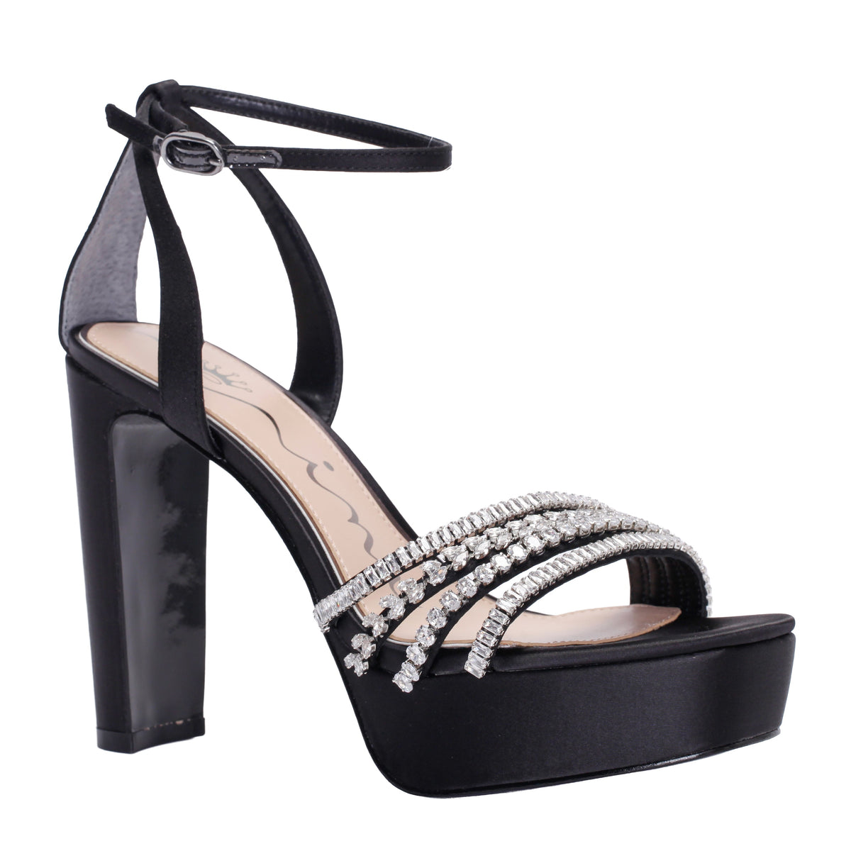 Nina Shoes Agitha Black Sandal Stiletto-Heel Platform