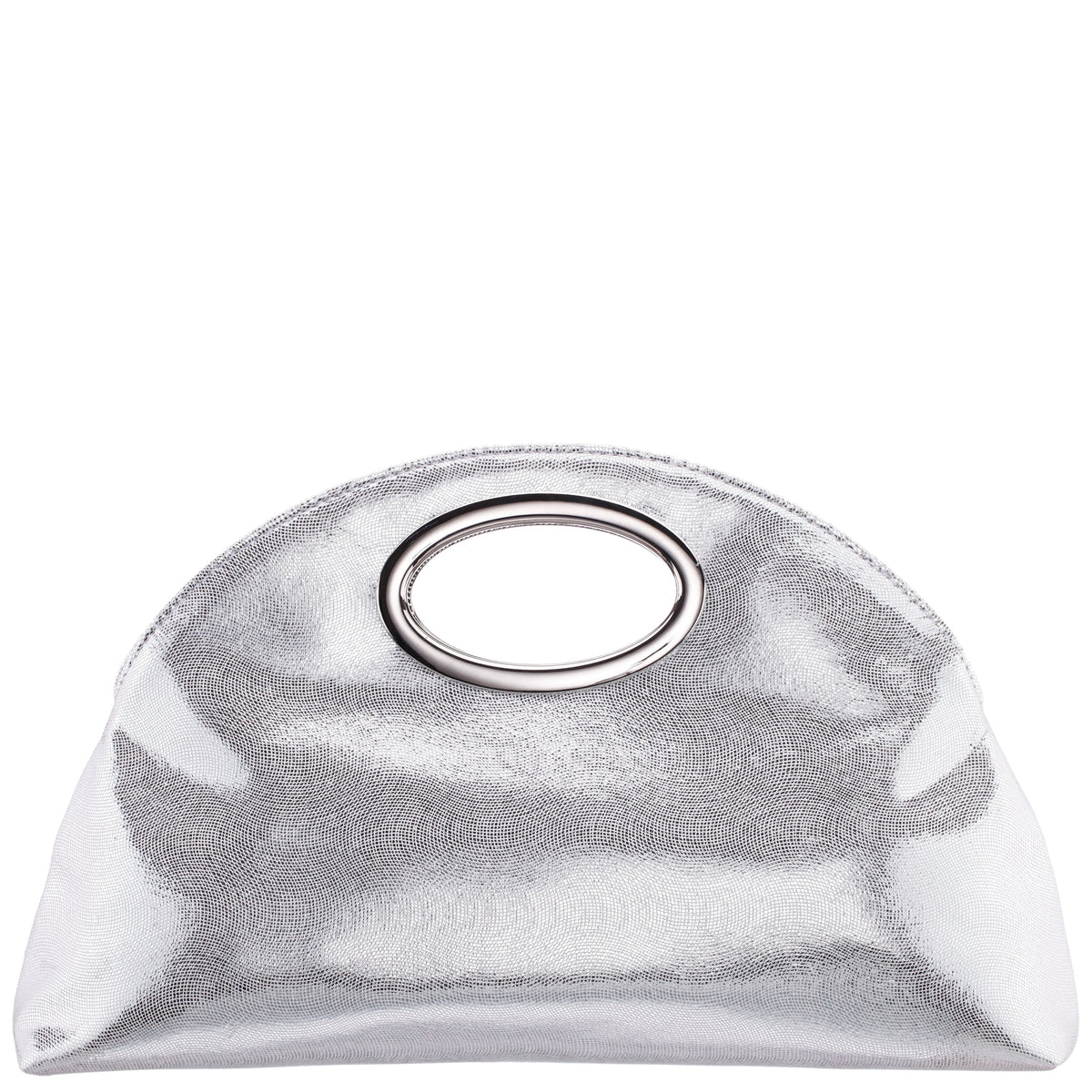 Nina Shoes Jael Silver Metallic Geo Swirl Fabric Handle Bag