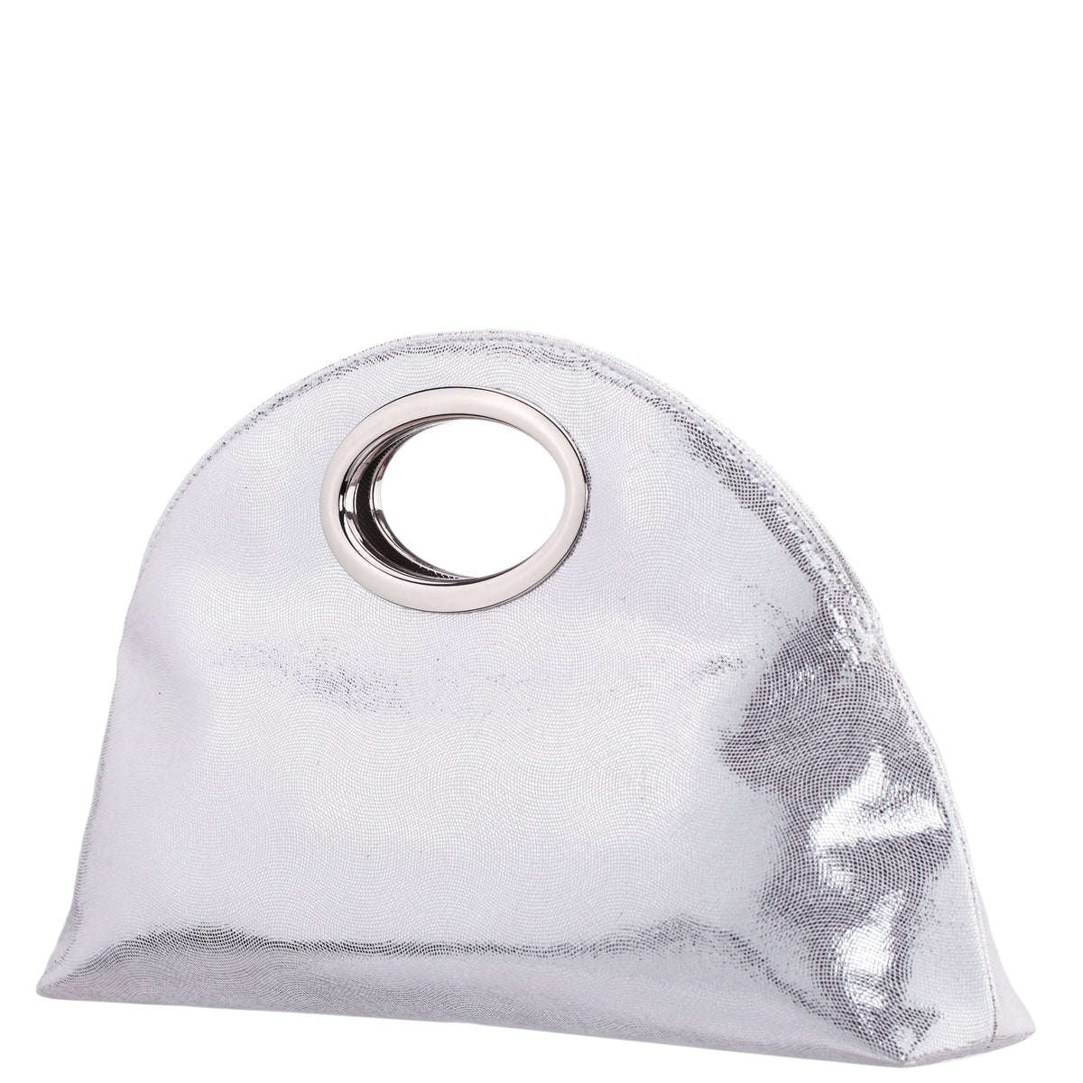 Nina Shoes Jael Silver Metallic Geo Swirl Fabric Handle Bag