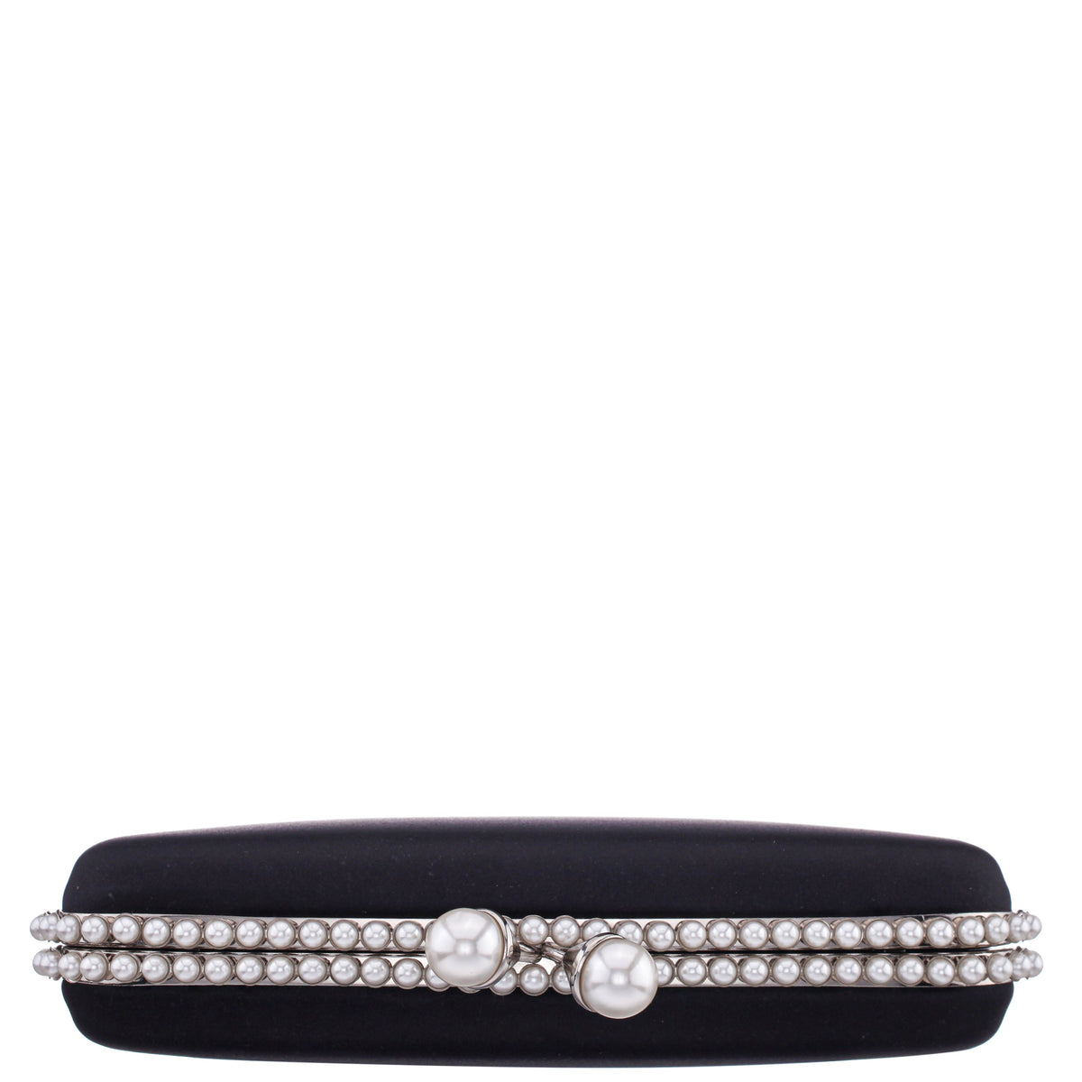 Nina Shoes Goddess Black Satin / Plastic Pearl Minaudiere
