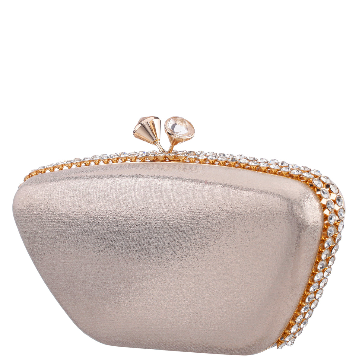 Nina Shoes Goddess Platino Reflective Suedette / Glass Crystal Minaudiere