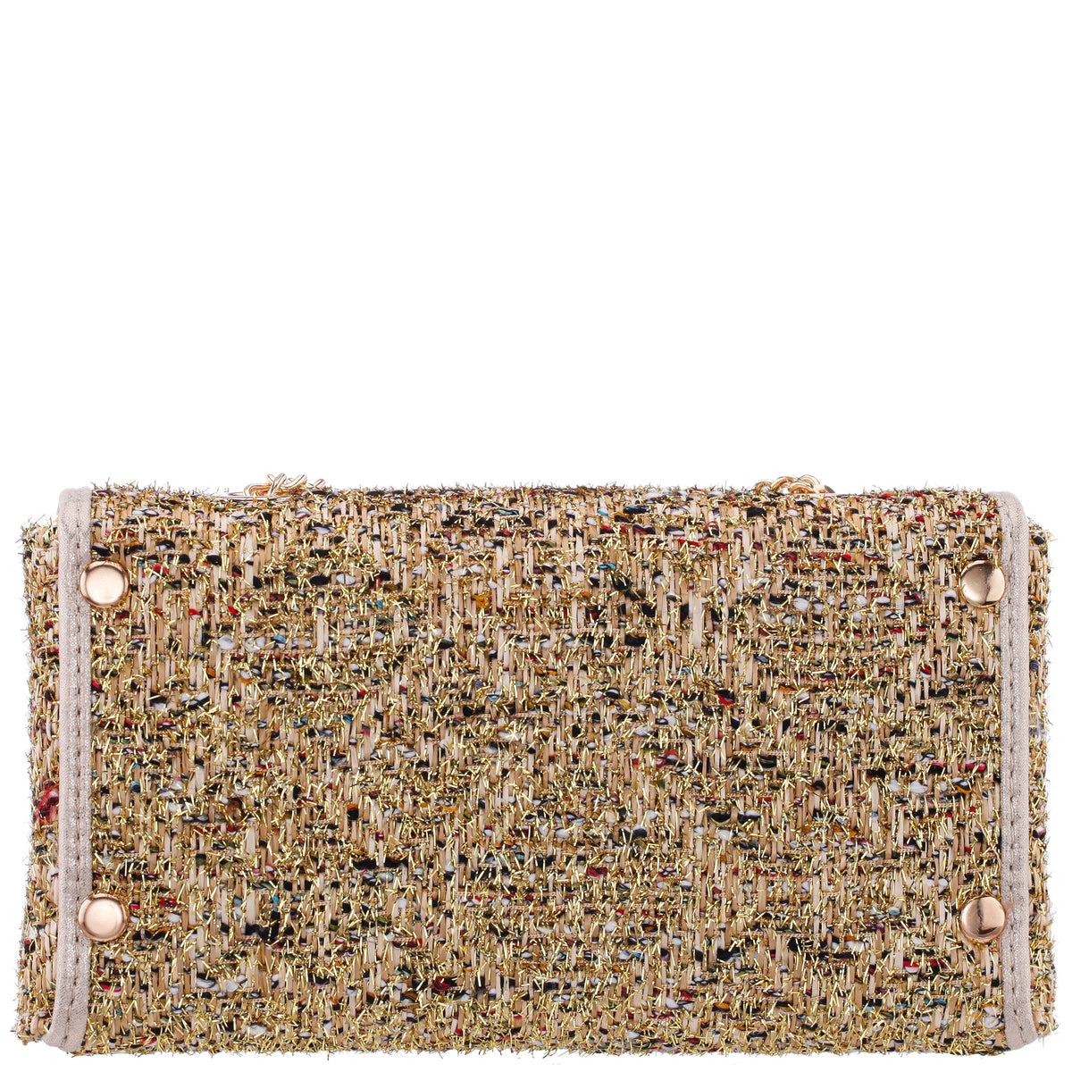 Nina Shoes Cerise Gold Metallic Tweed Crossbody Bag