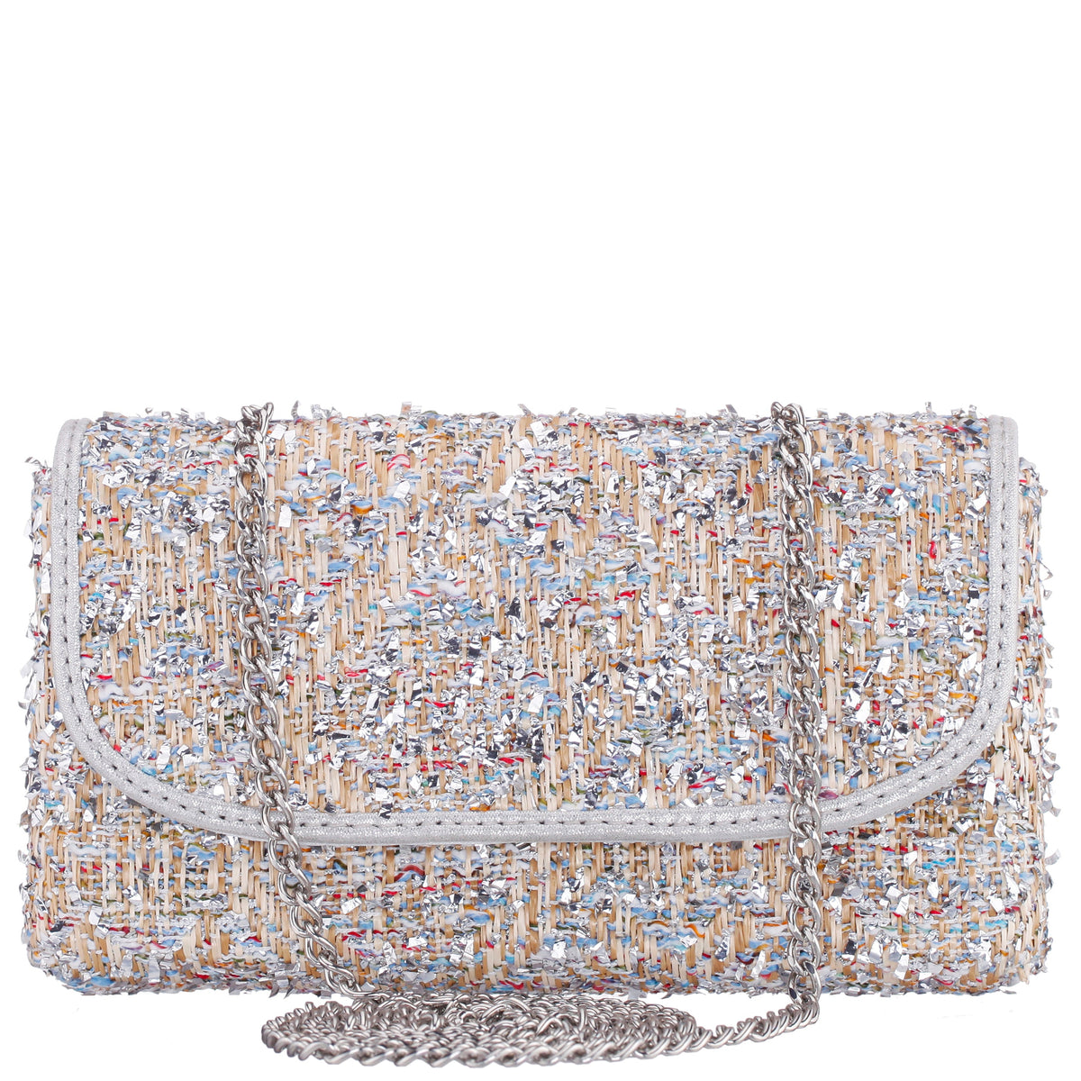 Nina Shoes Cerise Silver Multi Metallic Tweed Crossbody Bag