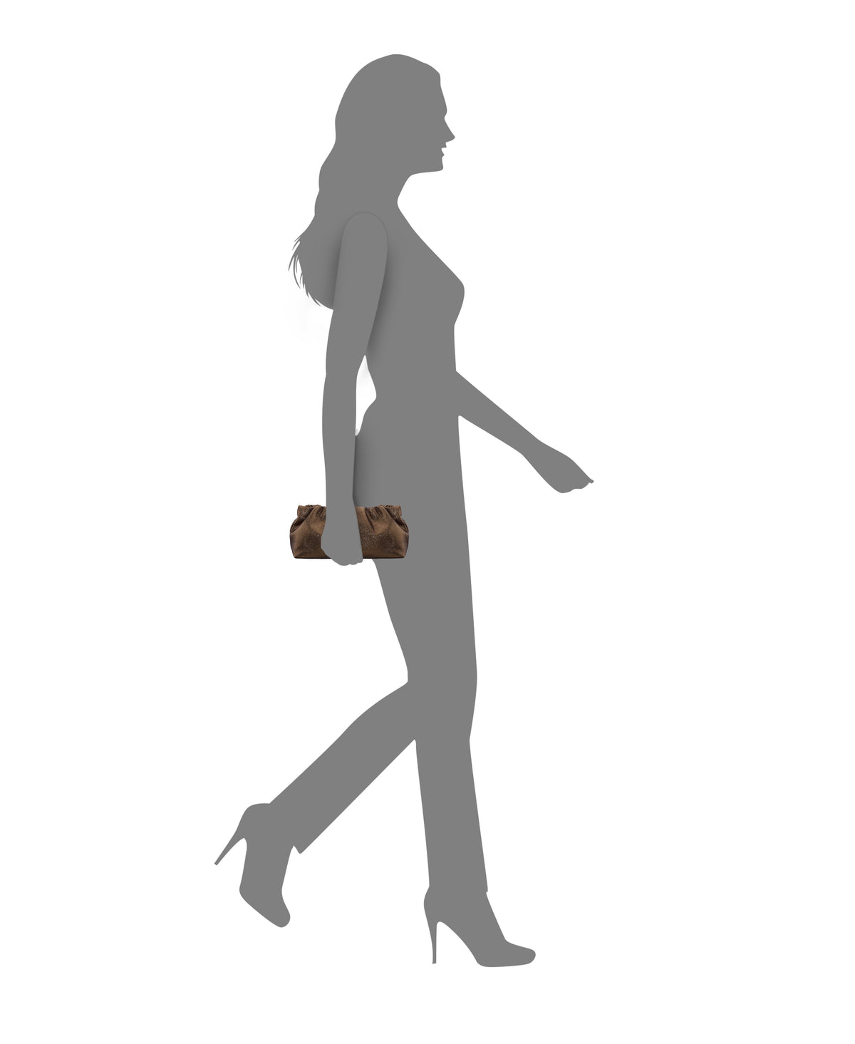 Nina Shoes Thea-T Brown Stellarglow Fabric Frame Clutch