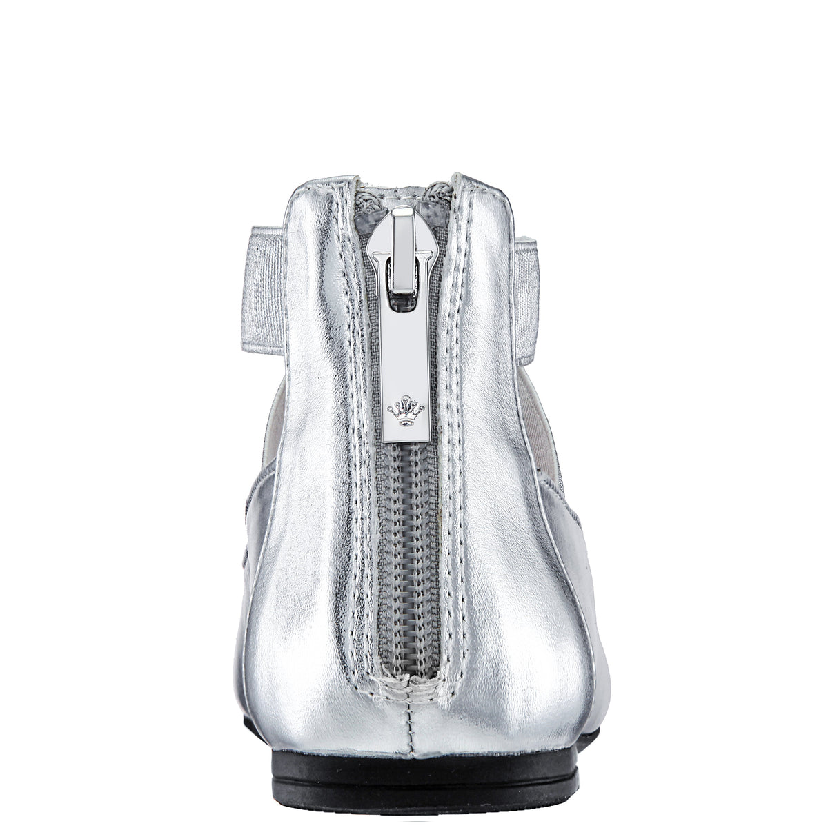 Nina Shoes Girls Marissa silver metallic zip back ballet flats