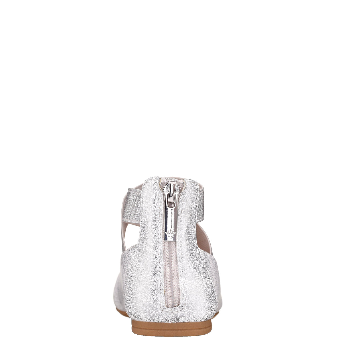 Nina Shoes Girls Marissa Silver zip back ballet flats