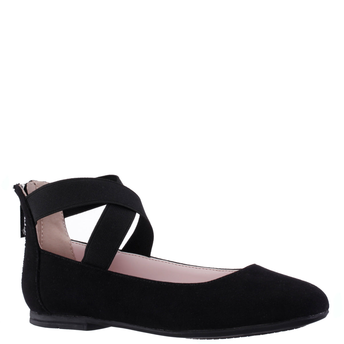 Nina Shoes Girls Marissa Black Zip Back Ballet Flats