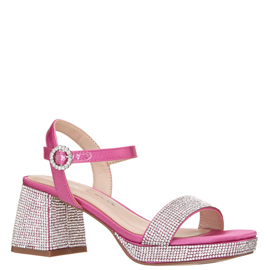 Nina Shoes Girls Marysol Pink Rhinestone Platform Dress Sandals