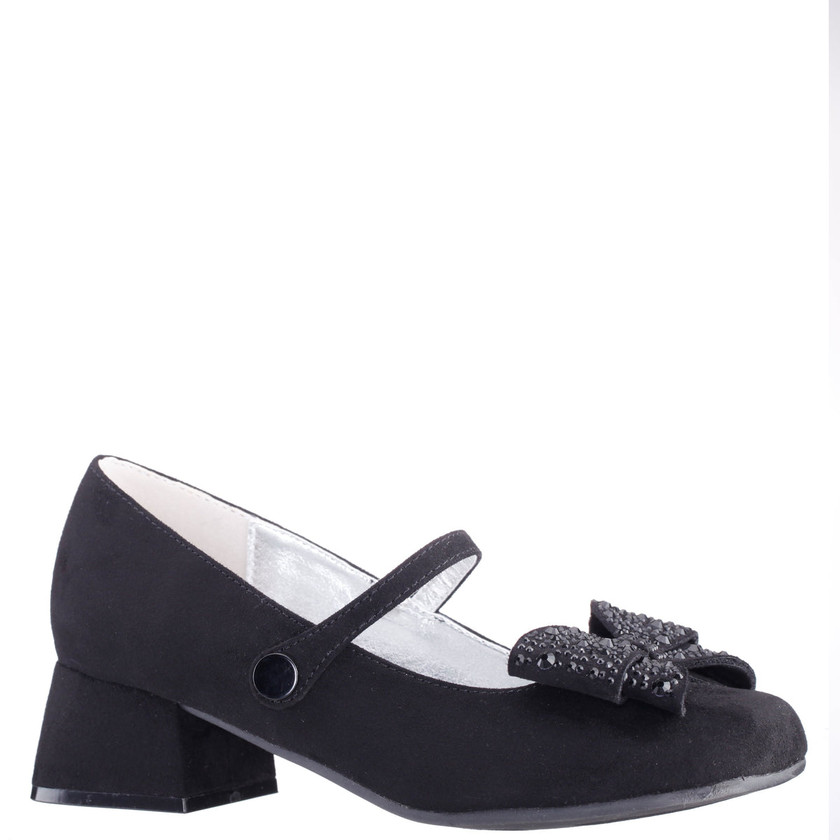 Nina Shoes Girls Nole Black Suede Mary Jane Pumps
