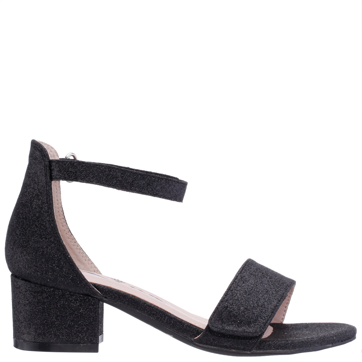 Nina Shoes Girls Rejina Black Glitter Adjustable Dress Sandals