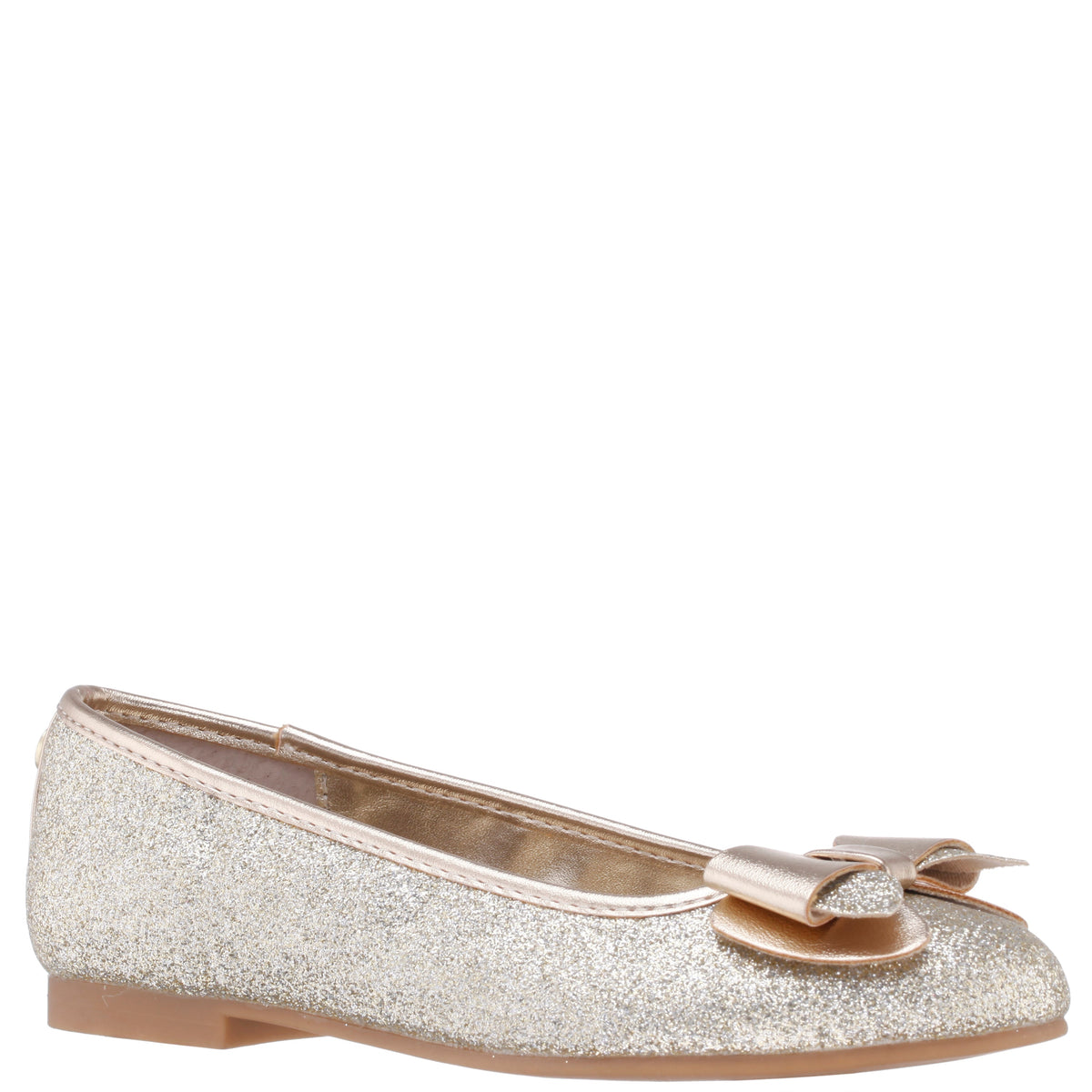 Nina Shoes Girls Kenzee Platino Glitter Ballet Flats