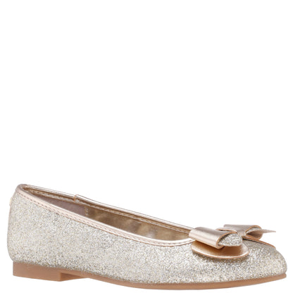 Nina Shoes Girls Kenzee Platino Glitter Ballet Flats