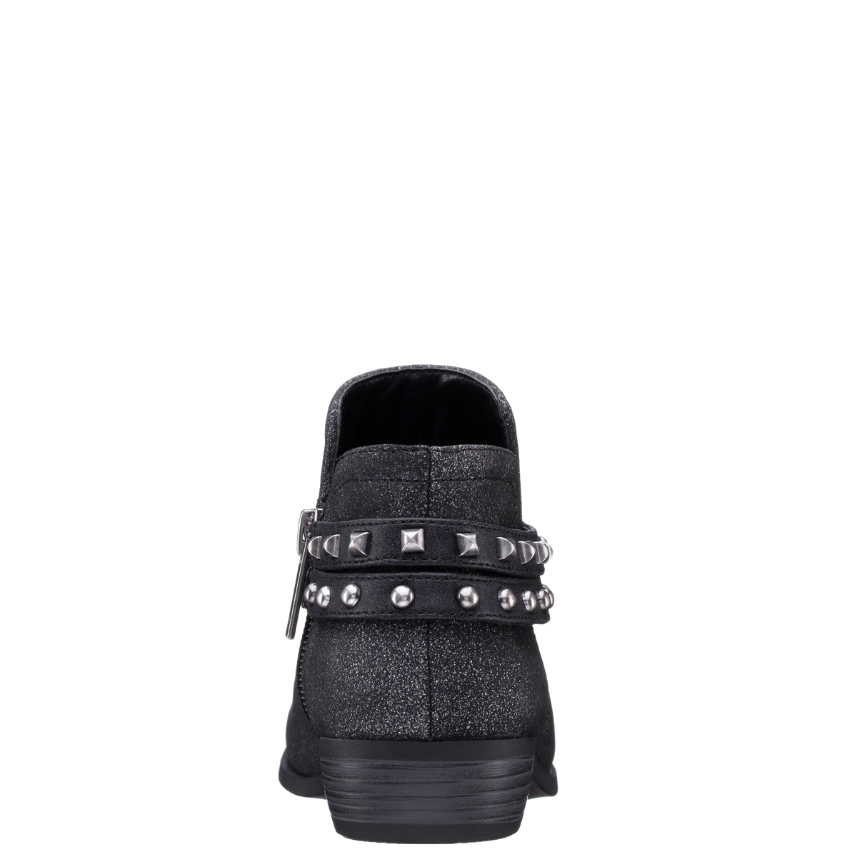 Nina Shoes Girls Nicolena Black Shimmer Inside Zip Ankle Boots