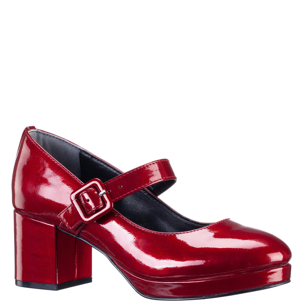 Nina Shoes Girls Catalina Red Patent Adjustable Buckle Dress Shoes